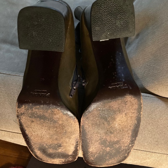 Prada Boots /Genuine Leather/ Khaki Green /Size 11 B width and 3.5 Inch Heal - Picture 9 of 11